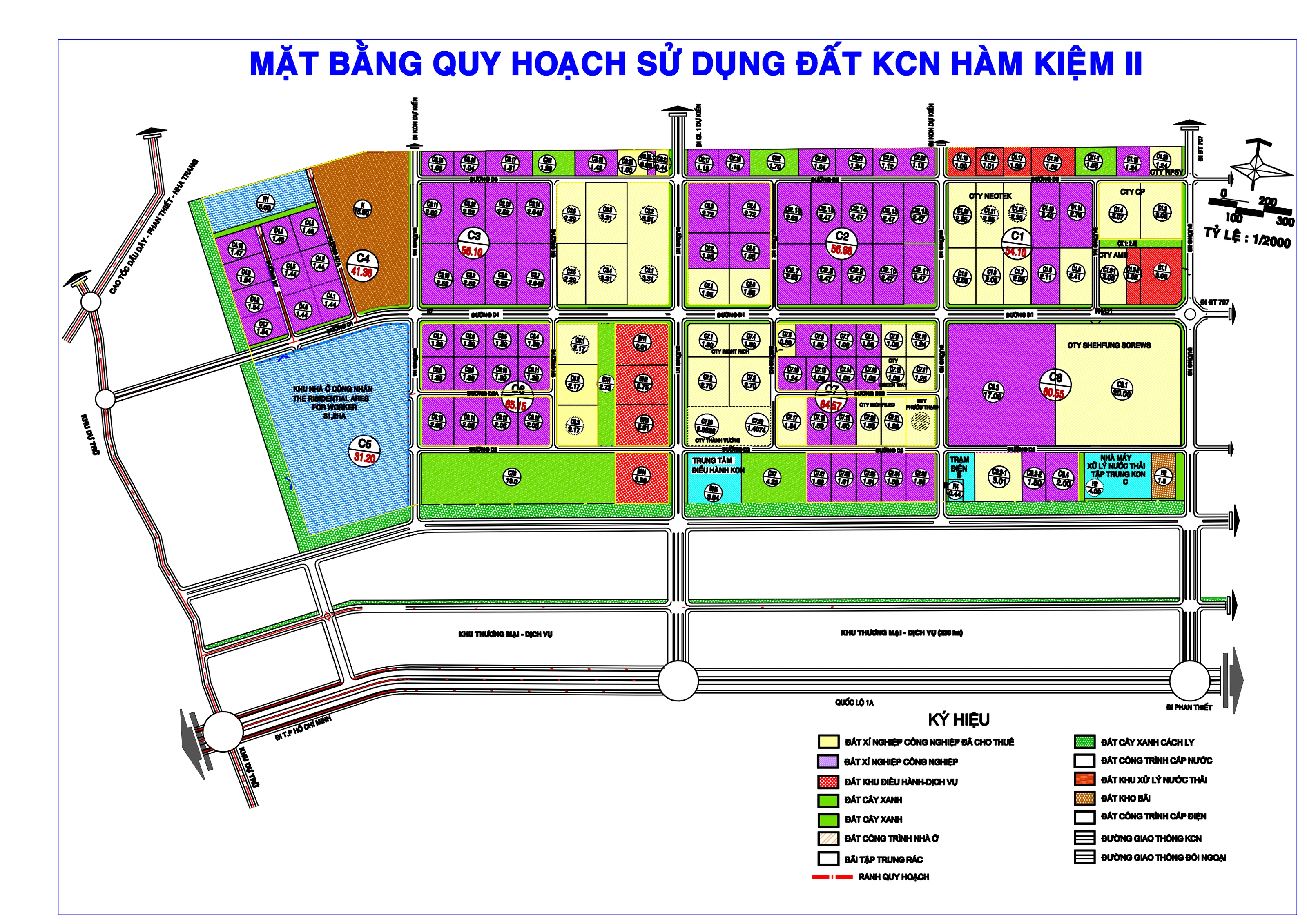 Bản đồ quy hoạch KCN Hàm Kiệm II